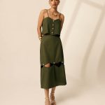 FALDA PIA OLIVE GREEN