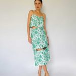 FALDA PIA VINTAGE GREEN FLORAL