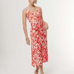 AUDRINA RED TRIBAL PRINT DRESS