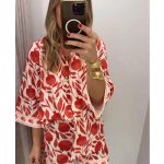 SHORT RED COCOON PRINT
