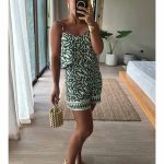 SHORT GREEN ORGANIC PRINT