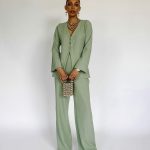 PANTALON BIANCA PALE GREEN