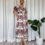 AMANDA DRESS BROWN STONES