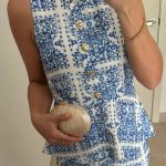 SARI PEPLUM VEST MOSAICO AZUL