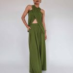 SARA PANT OLIVE GREEN