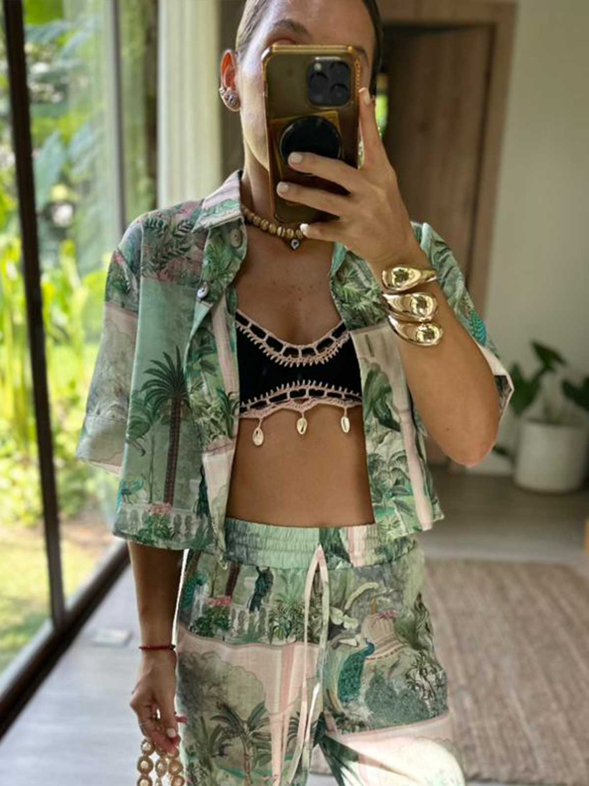 MARINA-CAMISA-CROP-ENCHANTED-JUNGLE MARINA CAMISA CROP ENCHANTED JUNGLE - Imagen 1