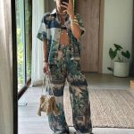 MARINA PANT PLANTAIN PRINT