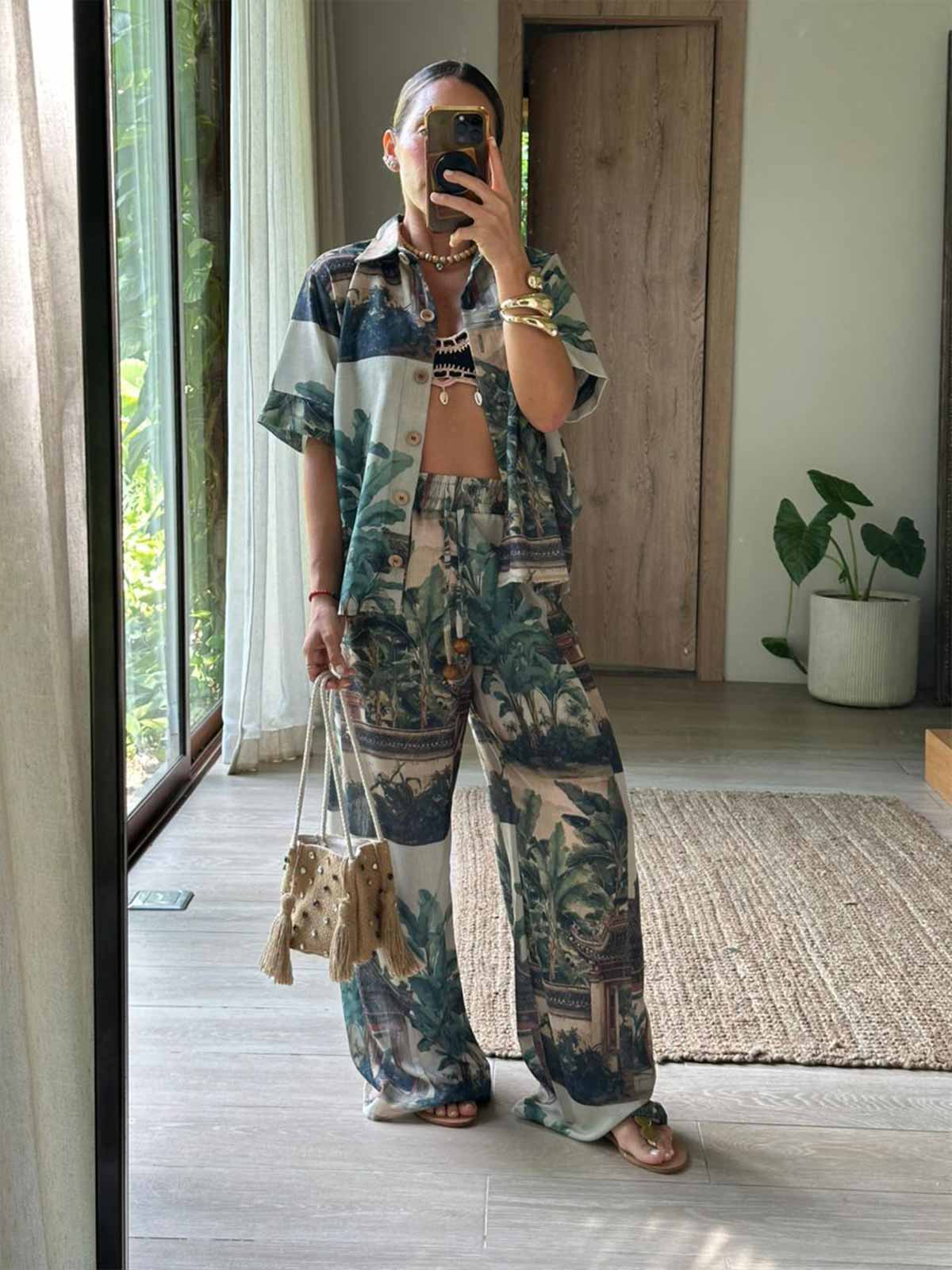 MARINA-PANT-PLANTAIN-PRINT MARINA PANT PLANTAIN PRINT - Imagen 1