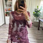 ALA TOP MESH BURGUNDY JUNGLE