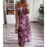 LANIA DRESS BURGUNDY JUNGLE