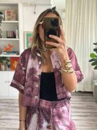 MARINA CAMISA CROP BURGUNDY JUNGLE