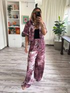 MARINA CAMISA CROP BURGUNDY JUNGLE - Imagen 2