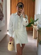 ARENA CAMISA CROP BEIGE - Imagen 2