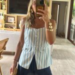 RAFA VEST LIGHT BLUE STRIPES