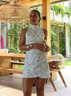 FALDA SHORT TULIPAN PASTEL BLUE TILE - Imagen 2