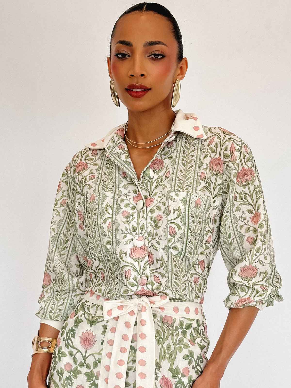 LUCIA-CAMISA-BOTANICAL-STRIPES LUCIA CAMISA BOTANICAL STRIPES - Imagen 1