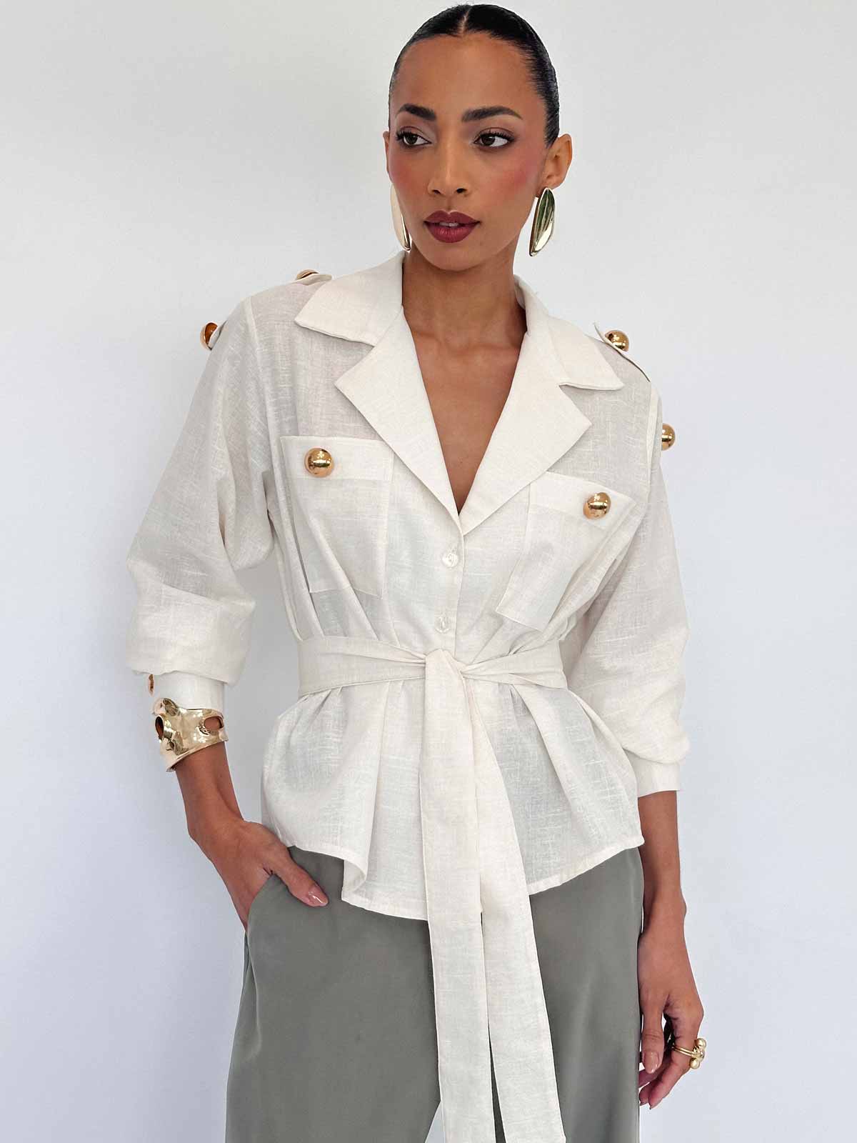 Linen-shirt-beige LINEN SHIRT BEIGE - Imagen 1