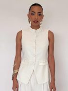 RUFFLED VEST WHITE