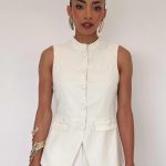 RUFFLED VEST WHITE