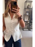 RUFFLED VEST WHITE - Imagen 2